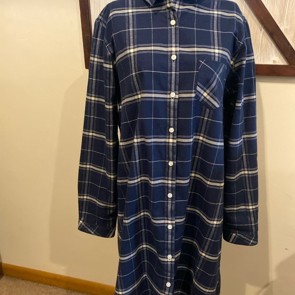 Garnet Hill Navy Plaid Button-Down